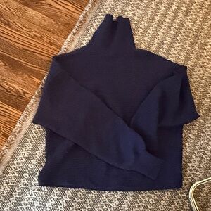Classic Navy Turtleneck Sweater - Women's